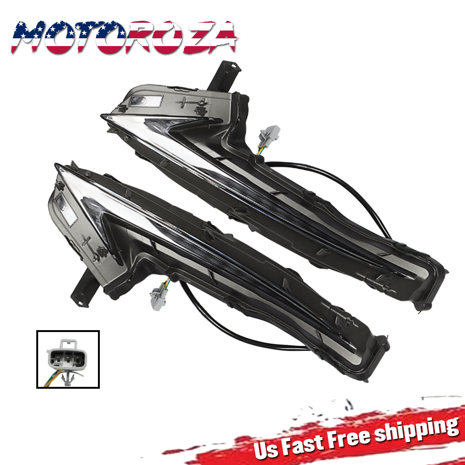 2PCS LH & RH Daytime Running Light Lamp For 2014-2016 Lexus IS200t IS250 IS300
