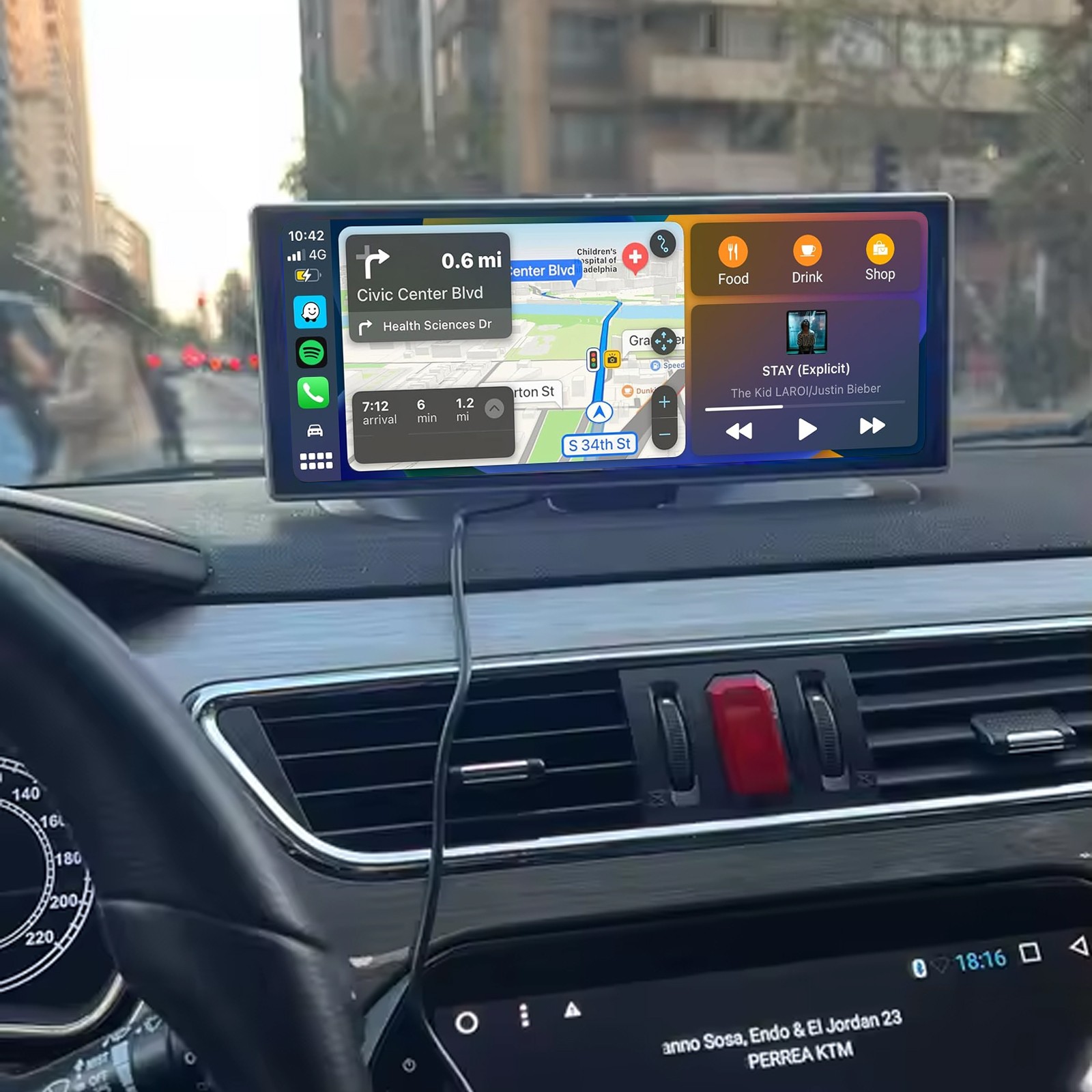 11.3inch 4K Portable CarPlay Screen for Car Apple Tablet Android Auto Radio GPS