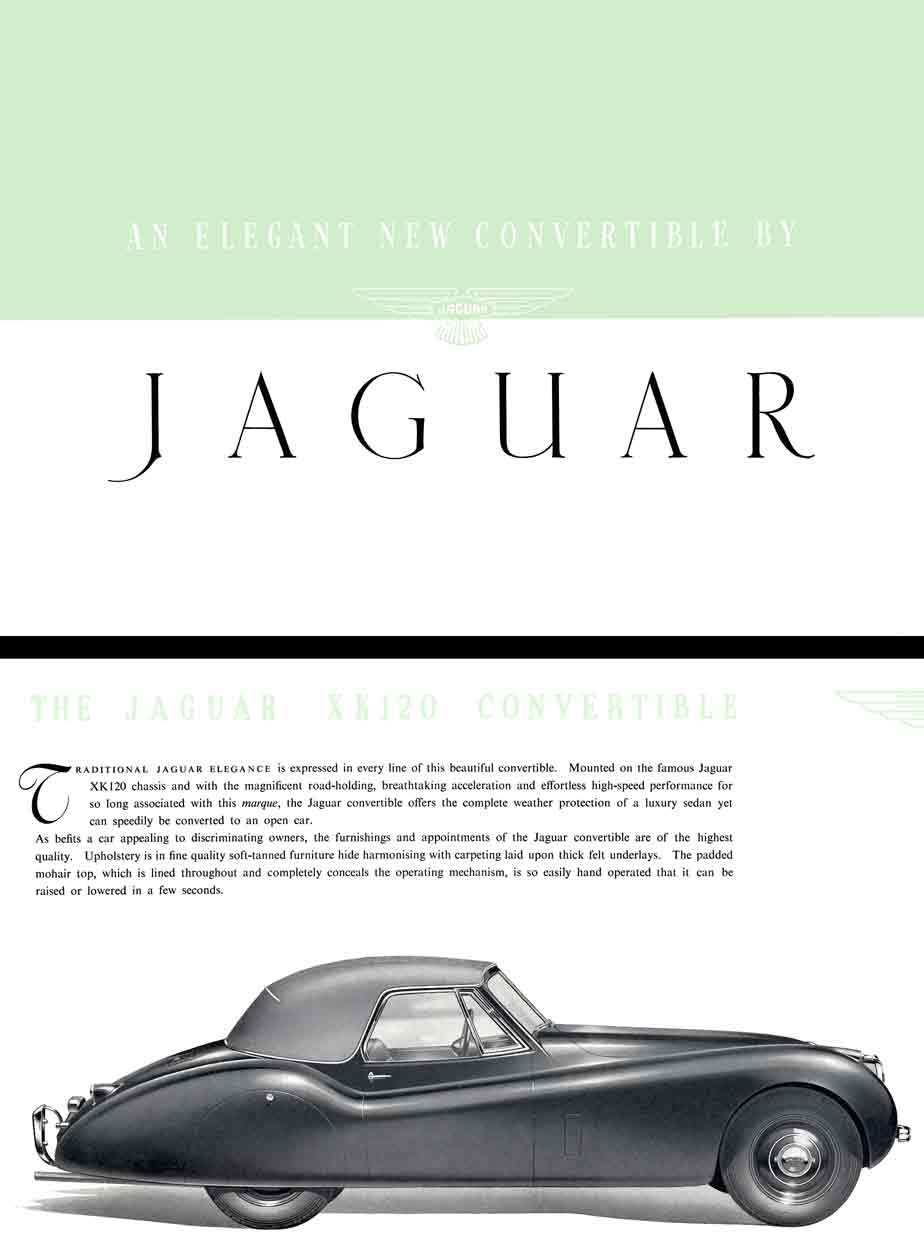 Jaguar XK120 Convertible 1953 - An Elegant New Convertible by Jaguar Jaguar XK120 Convertible 1953 - An Elegant New Convertible by Jaguar