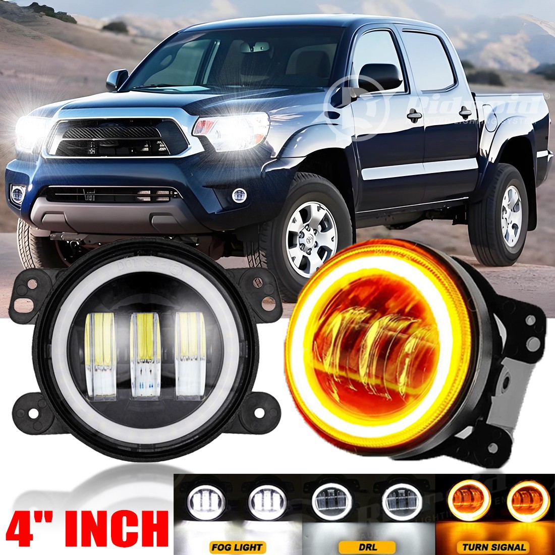 For 2005-2011 Tacoma 2007-2013 Tundra LED FOG Lights Front Bumper Driving Lamps