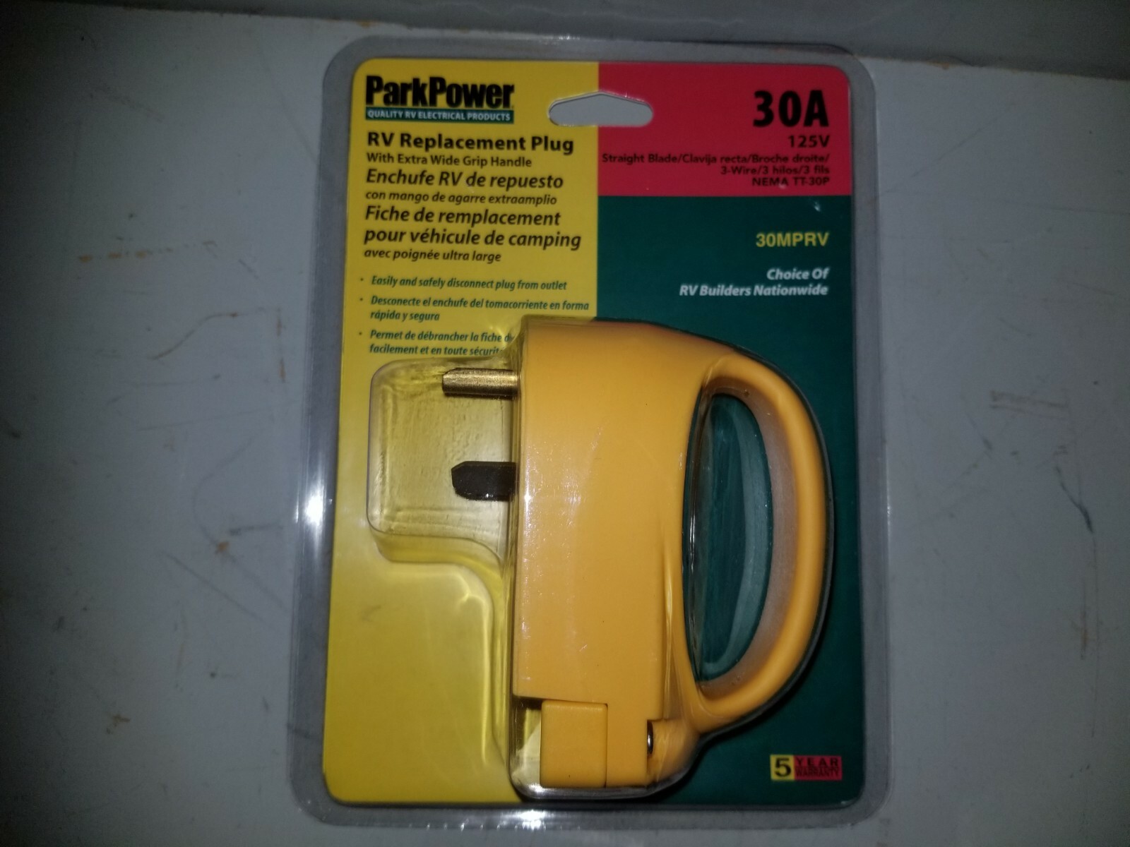 ParkPower RV Replacement Plug, 30A, 125V, 30MPRV
