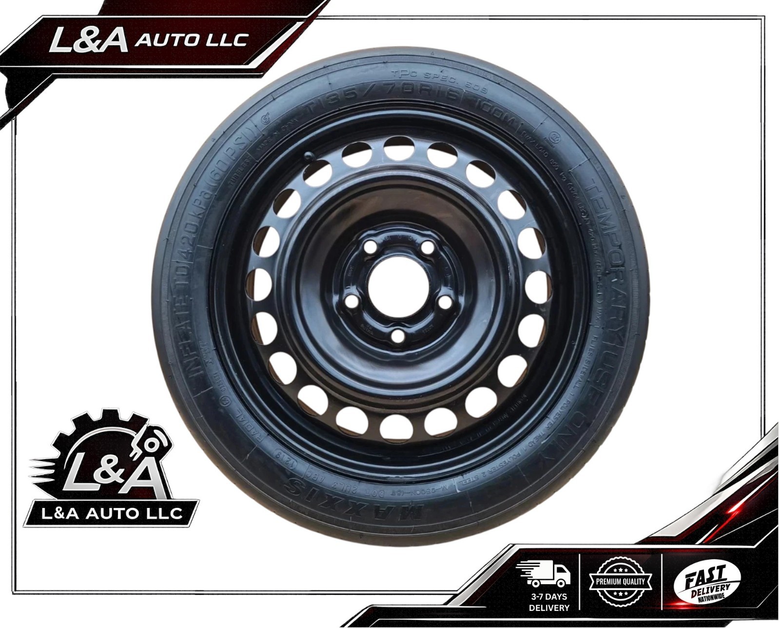 Spare Tire 16\'\' Fits 2023 2024 2025 Chevy Malibu Compact Donut