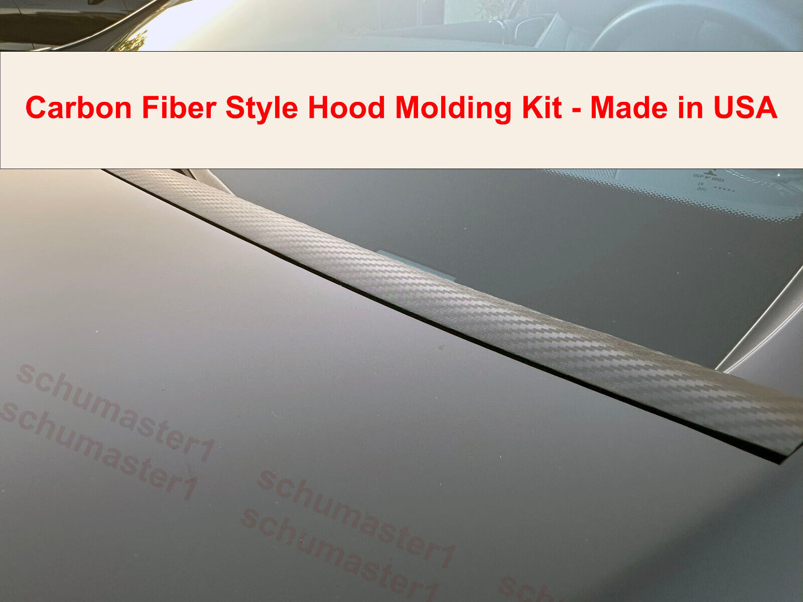 1pc Flexible CARBON FIBER Hood Trim Molding Kit - For Chrysler 2010-2023 vehicle