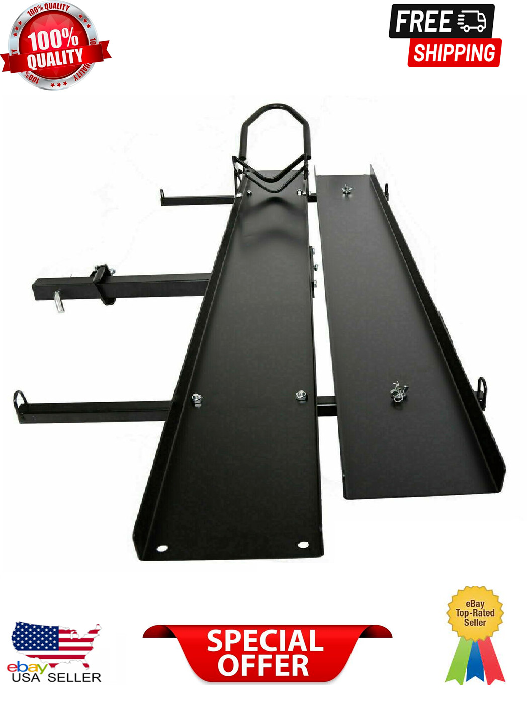 600 LBS Motorcycle Carrier Heavy Duty Dirt Bike Rack Hitch Mount Hauler w/ Ramp