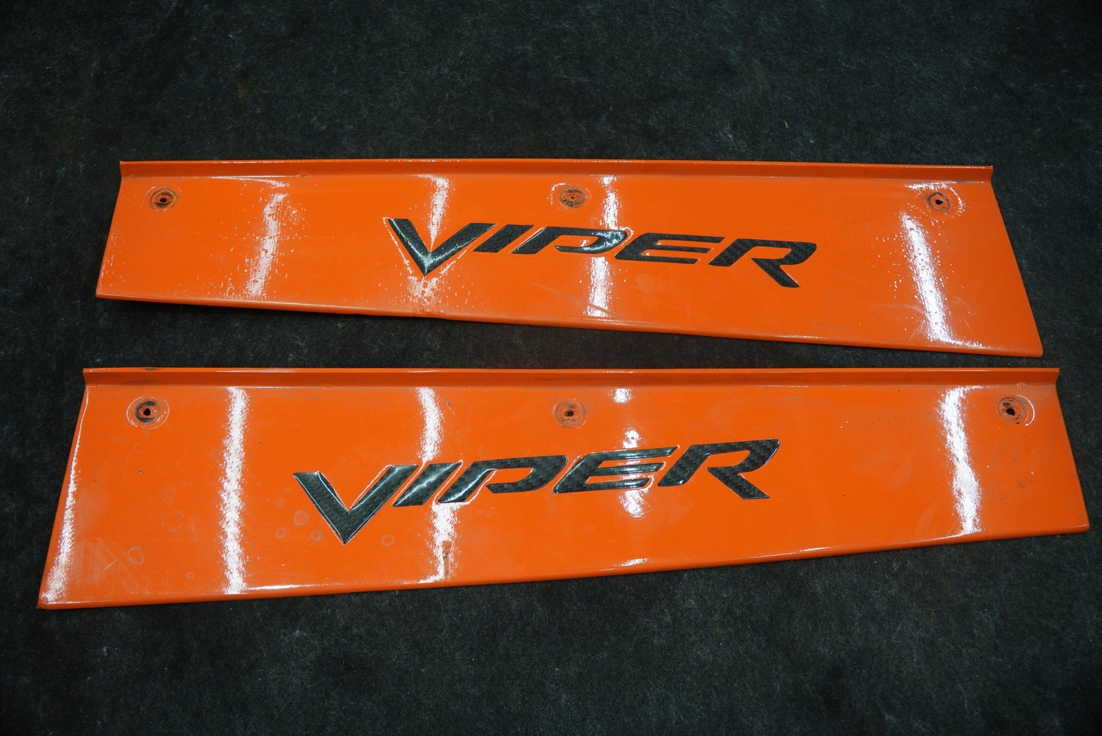 Set 2 Sill Scuff Plate Cover Trim Panel Carbon Fiber Dodge Viper SRT10 2005