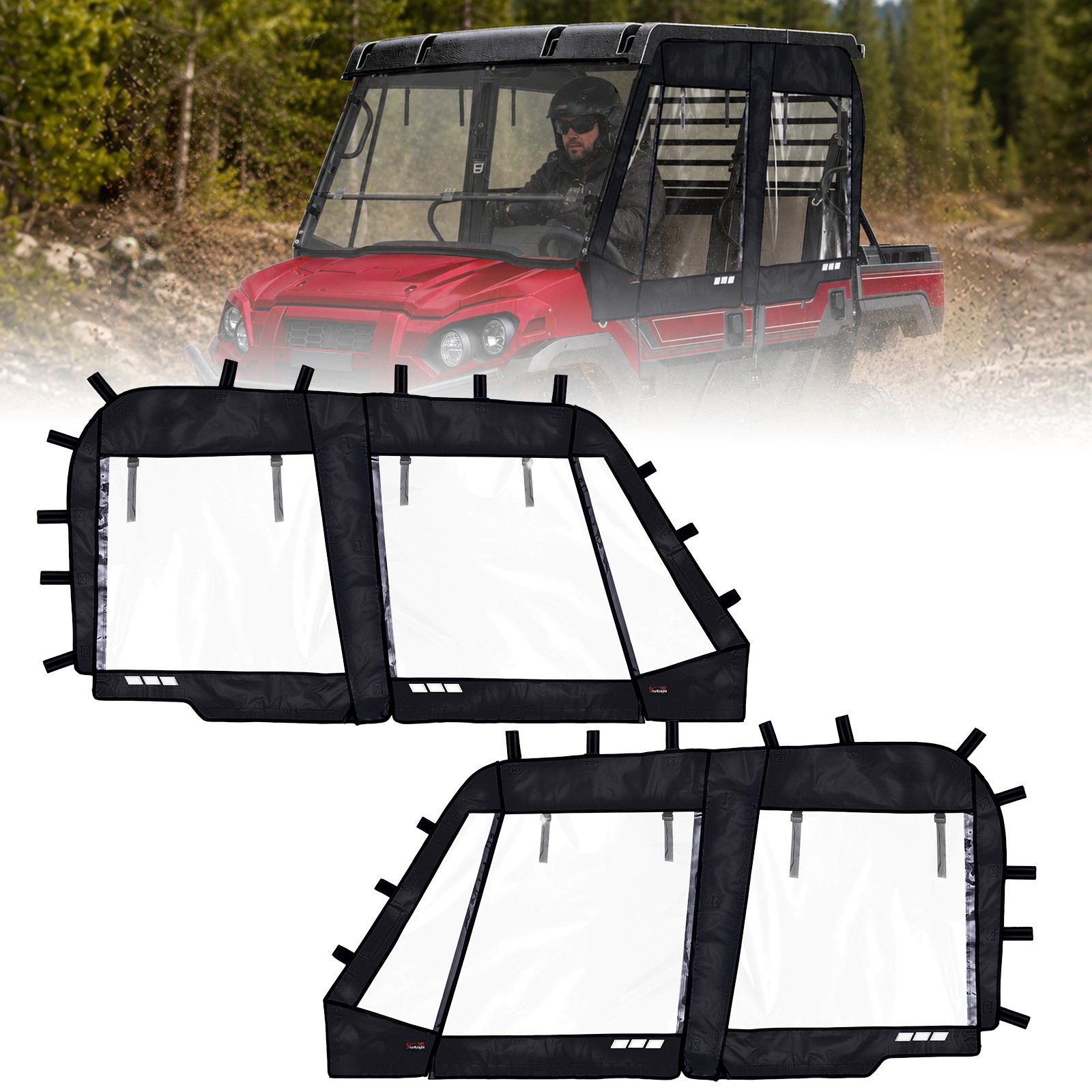 Soft Cab Enclosures Door Roll-up Windows For 2015-2026 Kawasaki Mule Pro FXT/DXT