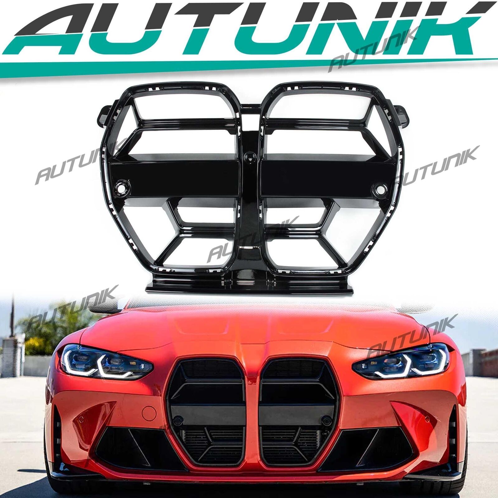 CSL Style Front Grille Gloss Black For BMW G80 M3 G82 G83 M4 2021-2023 2024