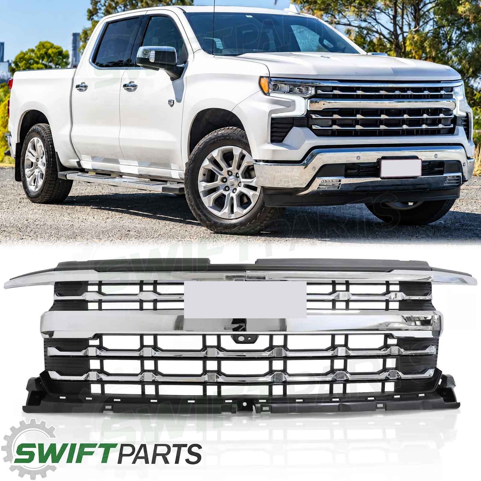 Front Upper Grille Fit For 2022-2026 Chevy Silverado 1500 LTZ Chrome 85516947