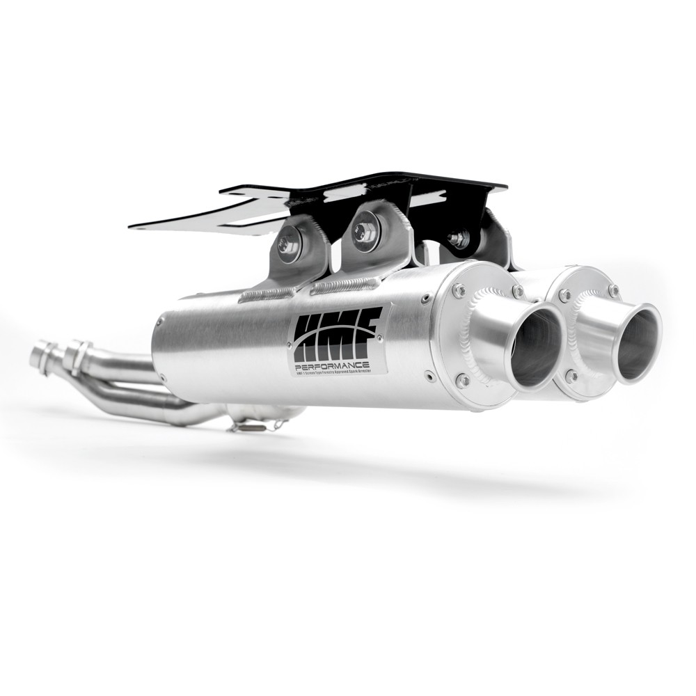 HMF Dual Full Exhaust for Polaris Scrambler/Sportsman XP S (20-26) Brushed