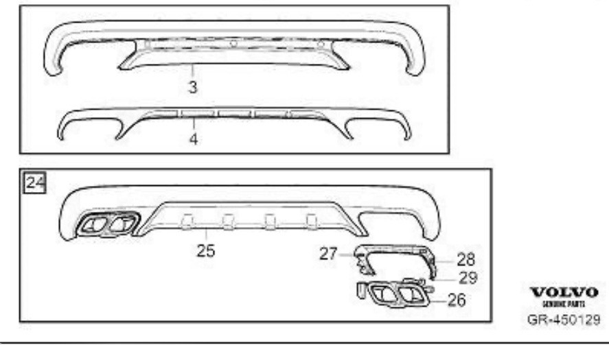 XC60 (2018 - 2021) Protecting Plate Cover Bumpers Rear Bumper  39847824
