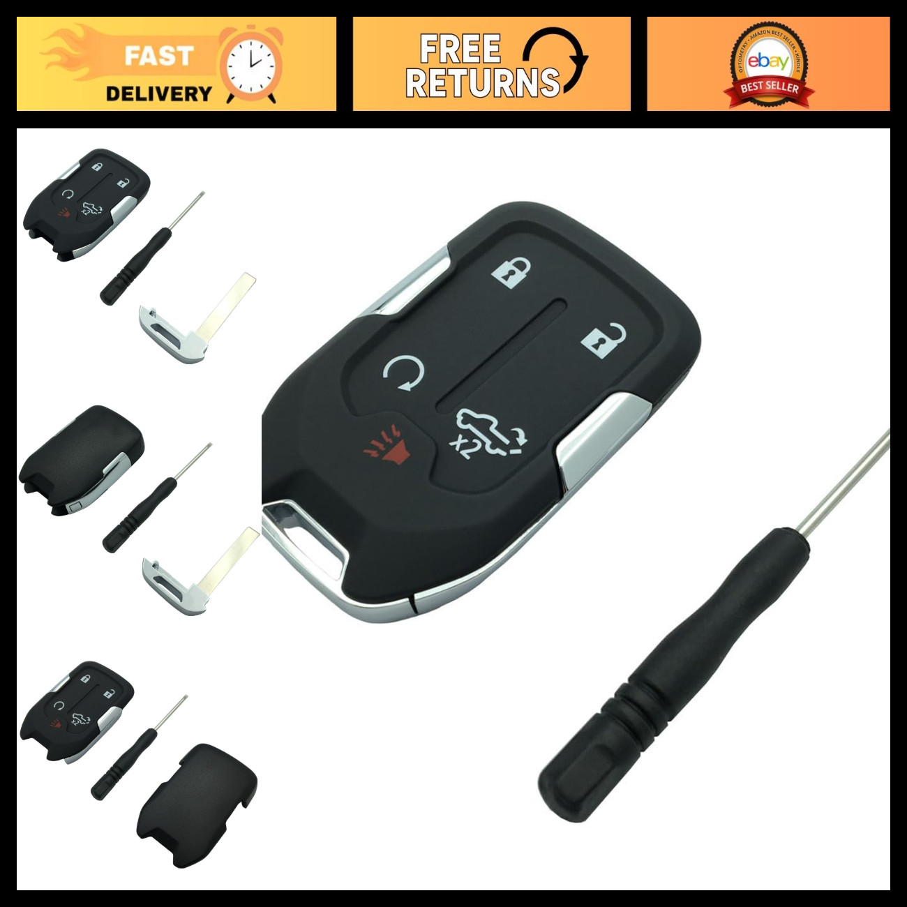 Keyless Entry Remote Control Fob Shell Case for 2019-2022 Chevy Silverado GMC Si Keyless Entry Remote Control Fob Shell Case for 2019-2022 Chevy Silverado GMC Si