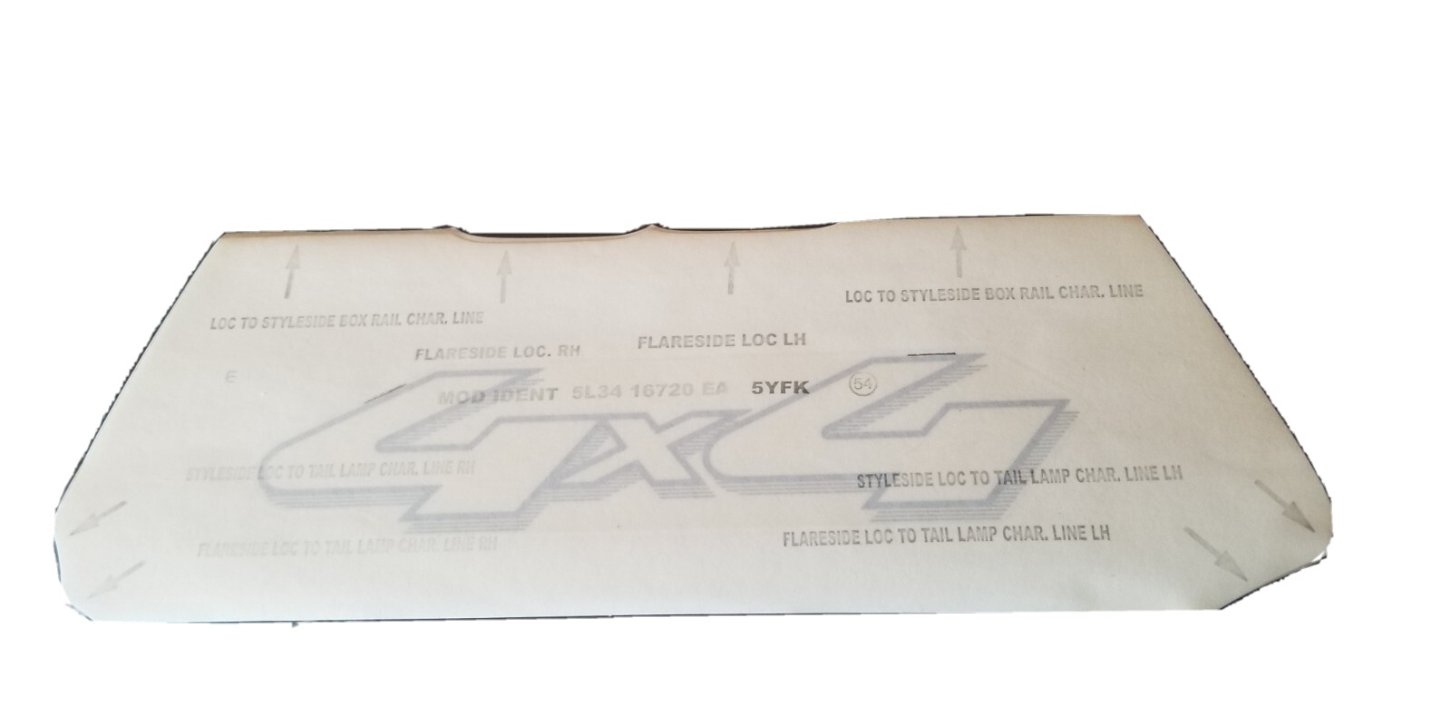 2- NOS OEM  Ford  4x4 Truck Bed Decal  light  gray..