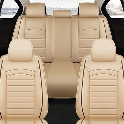 Leather Seat Covers Full Set 5-Sits Front & Rear Cushion Accessories For Honda