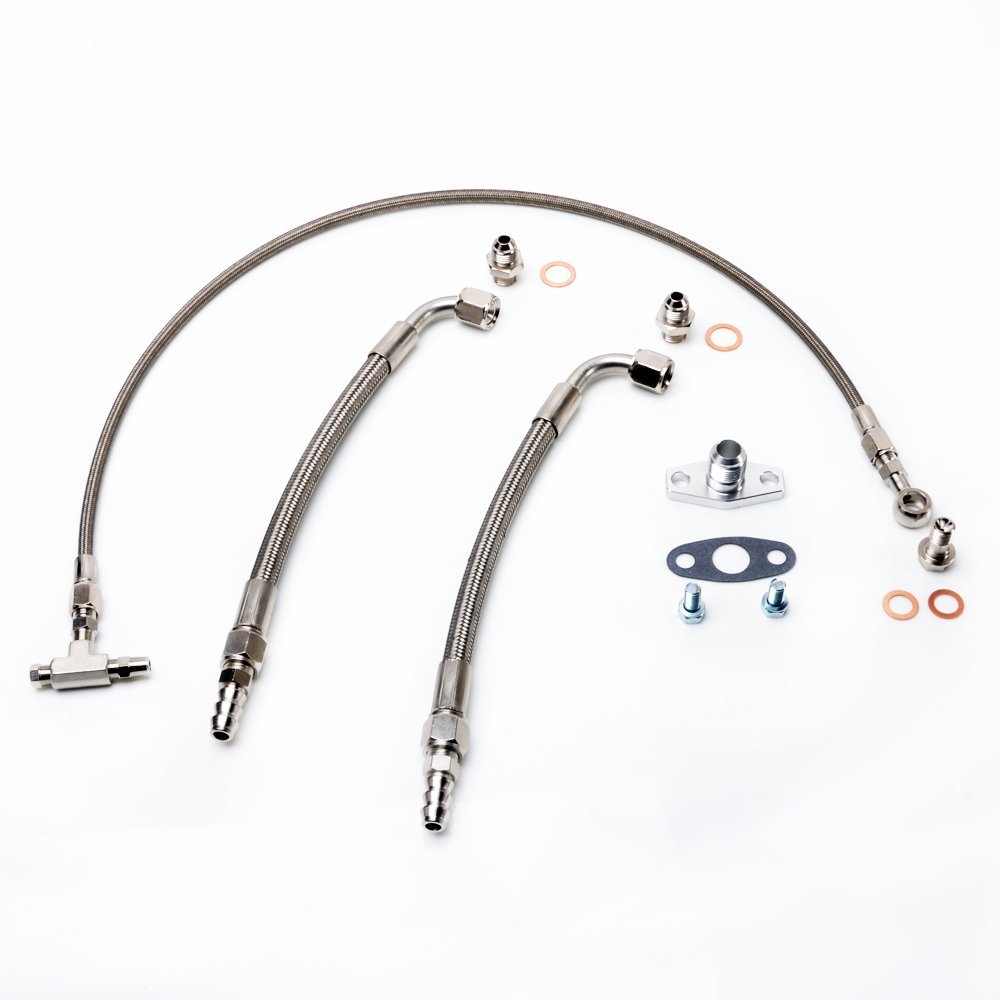 TRITDT Fits Garrett T25 T28 Turbo Oil & Water Line Kit 70cm Oil Feed 25cm Water
