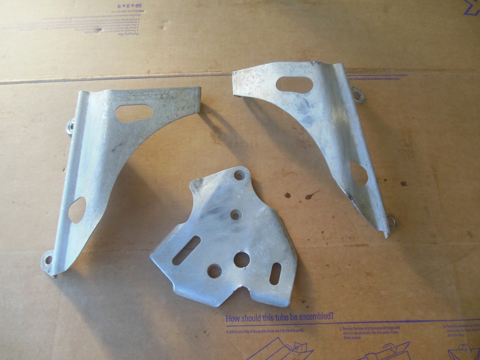1997 1998 KX250 KX125 WORKS CONNECTION RADIATOR BRACES ALUMINUM SCREEN