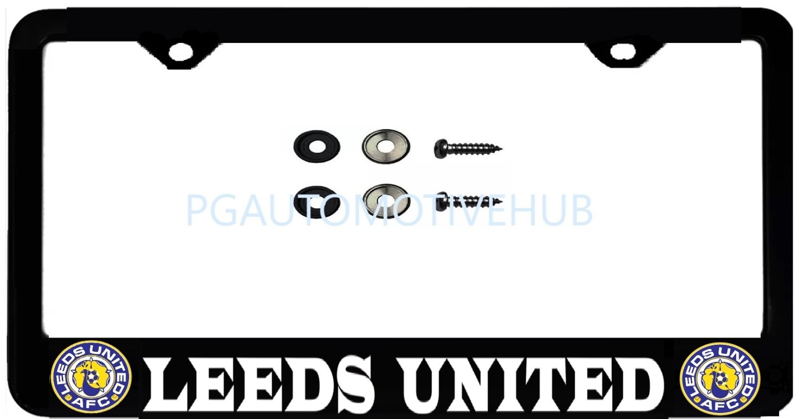 License Plate Frame Black Metal Vinyl Letters & Logos for LEEDS UNITED F.C