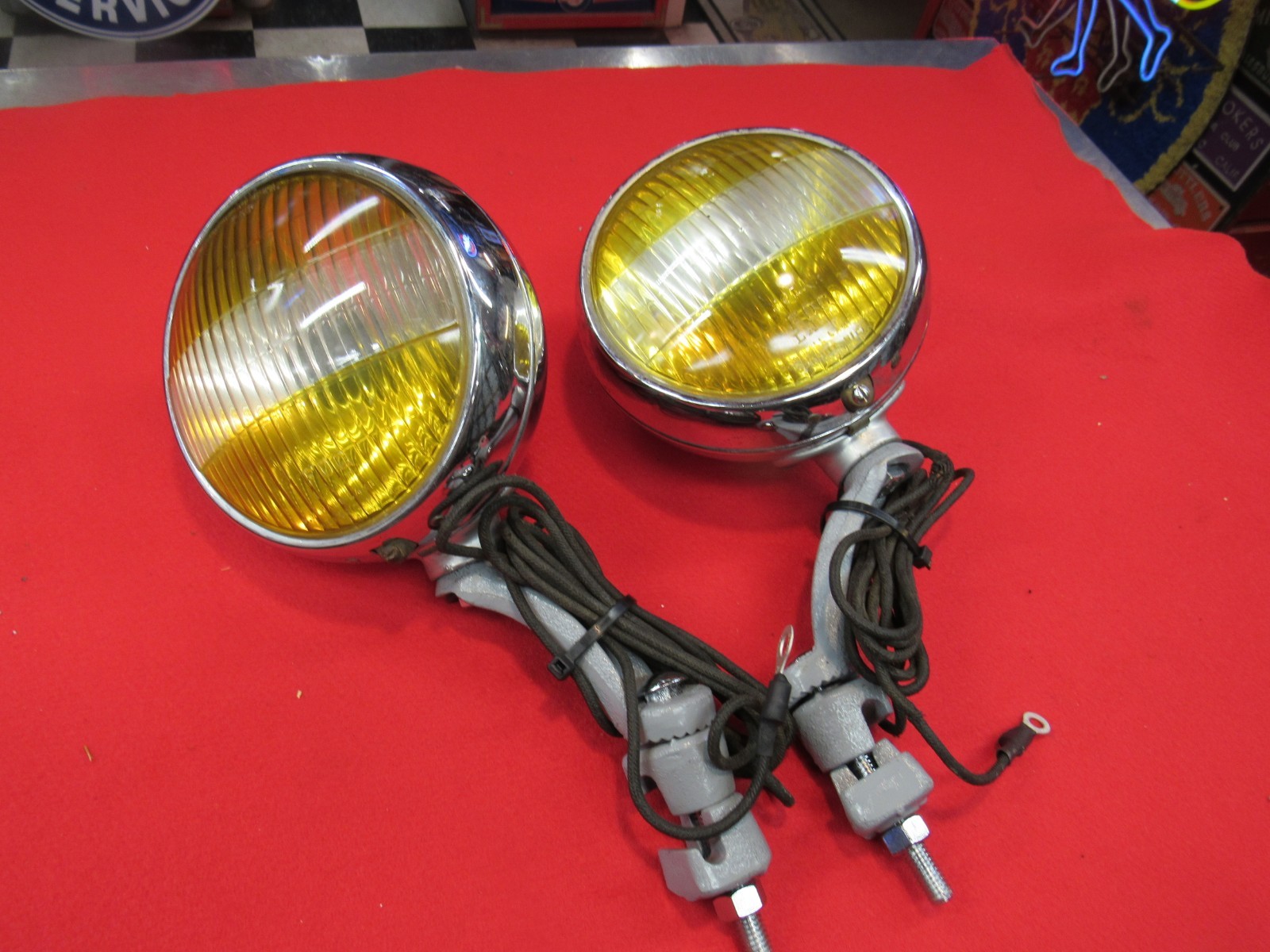 Vintage Solar CM Hall fog lights with brackets