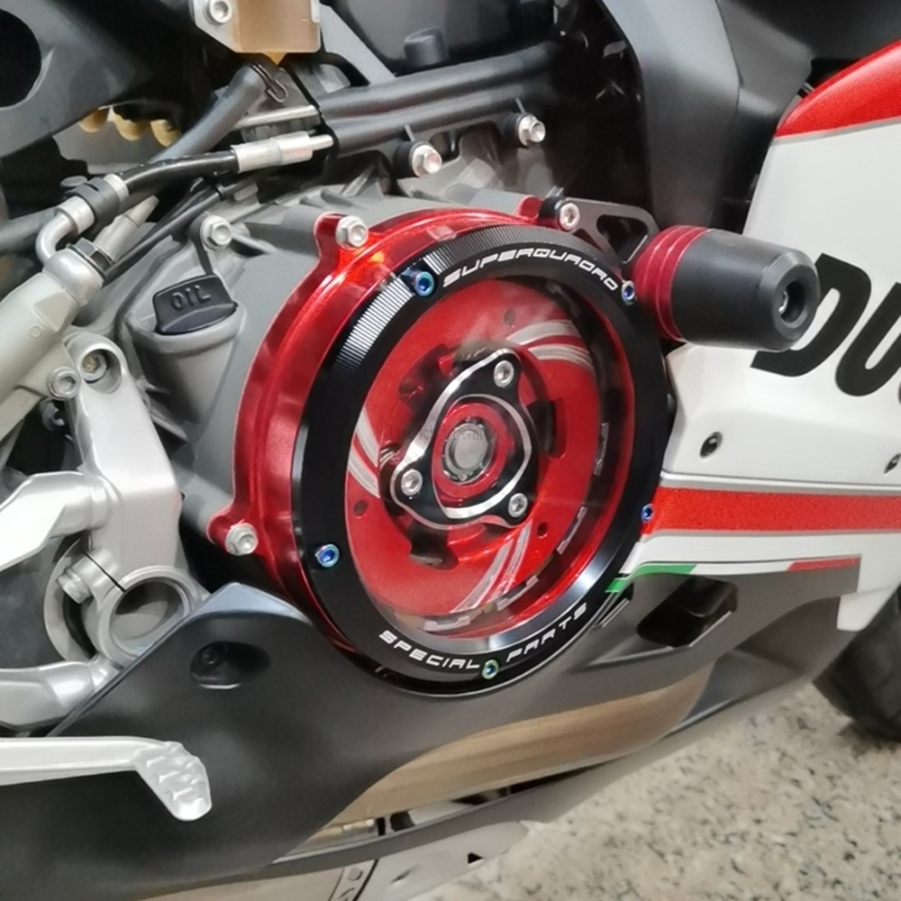 Clear Clutch Cover & Spring Retainer Fit for Ducati 959 1299 1199 Panigale RS V2