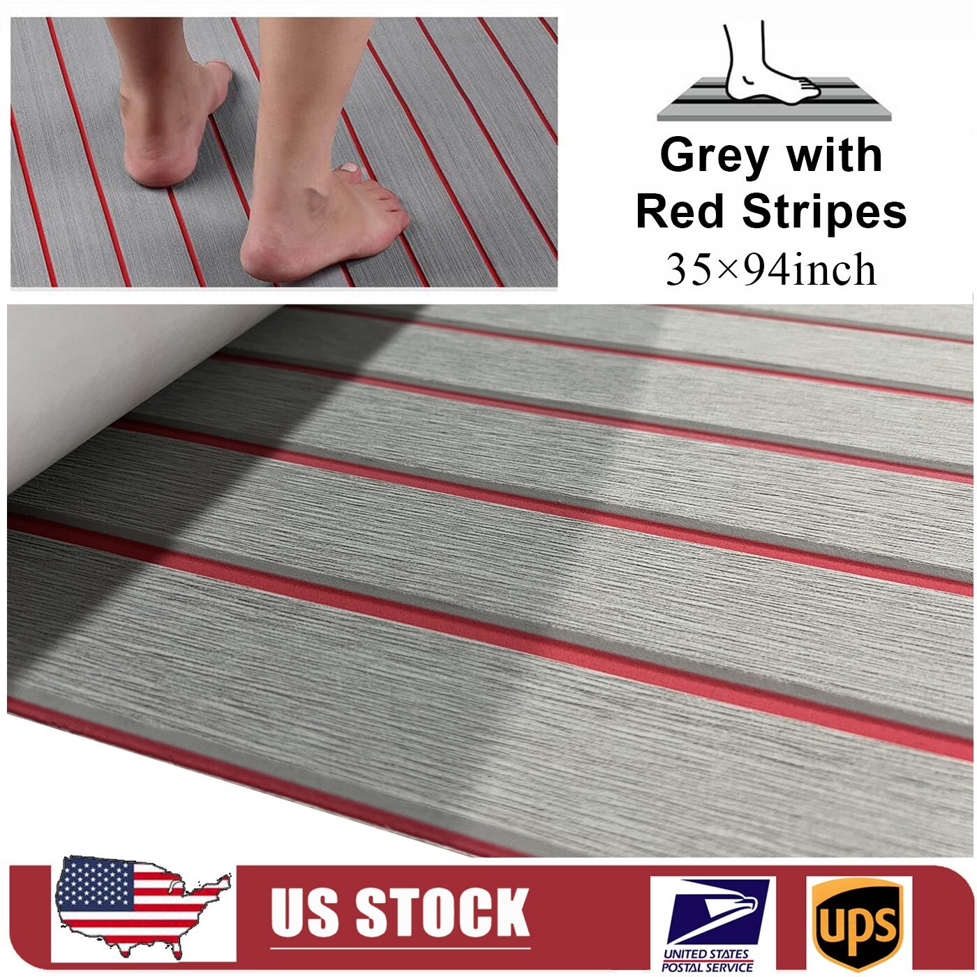 Gray Red EVA Foam Boat Decking Sheet Anti-Fatigue Flooring DIY Helm Station Pad Gray Red EVA Foam Boat Decking Sheet Anti-Fatigue Flooring DIY Helm Station Pad