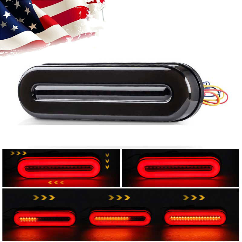Universal Motorcycle Rear Stop Brake LED Tail Light Flowing Turn Signal Lamp