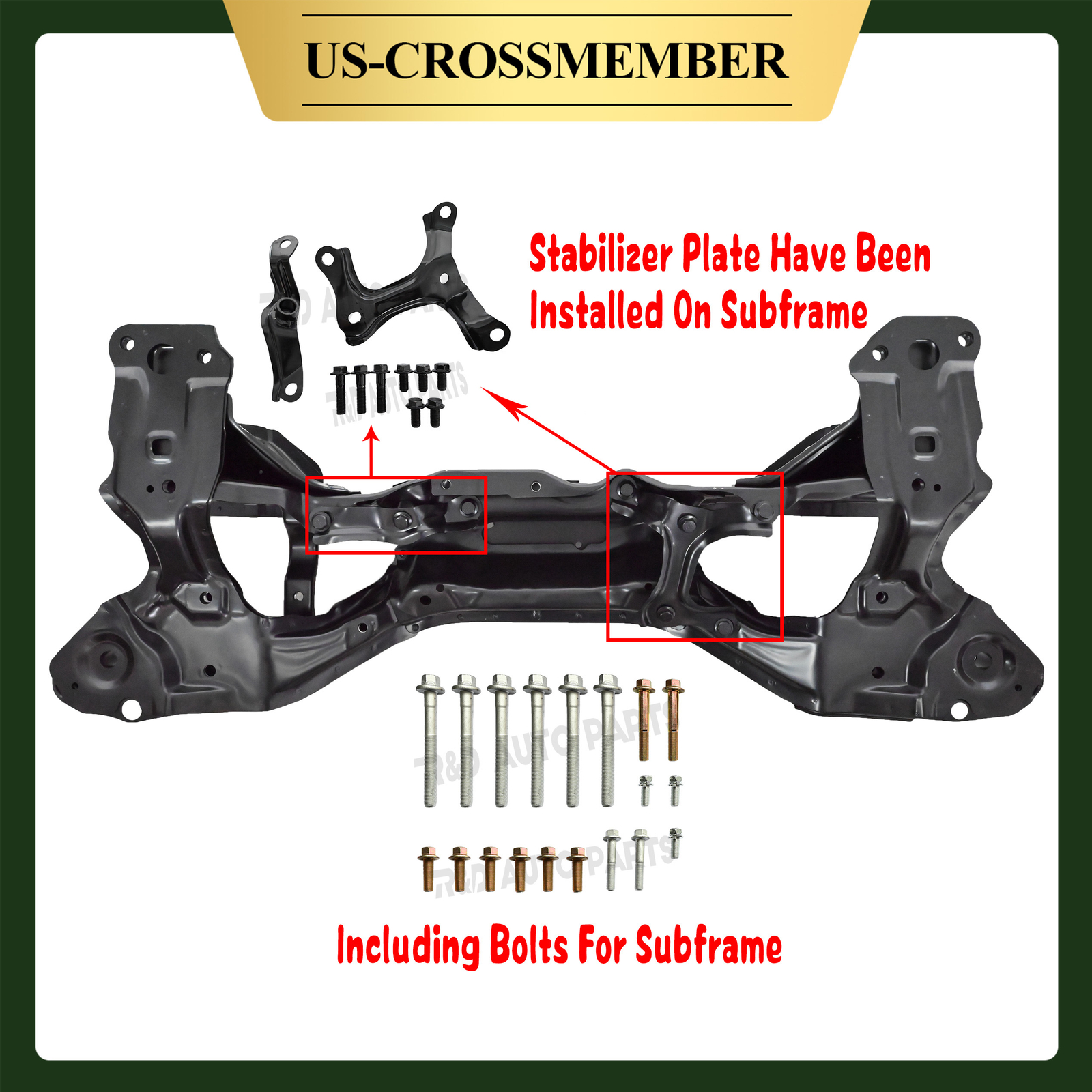 Front Subframe Back/Rear Beam Crossmember + BOLTS For 98-02 Honda Accord 2.3L
