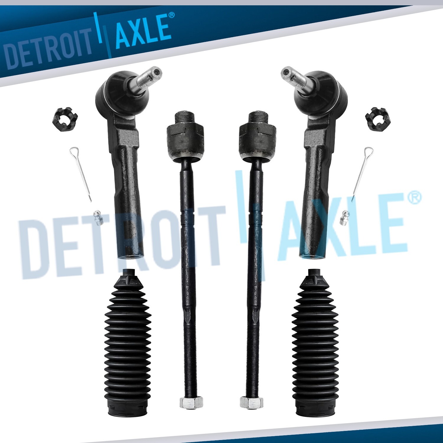 Inner Outer Tie Rod Ends Steering Boots for Chevrolet Silverado GMC Sierra 1500