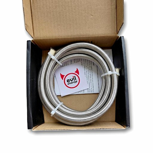 EVIL ENERGY 6AN PTFE Fuel Hose 10FT Stainless Steel Braided  Line New.No Fitting