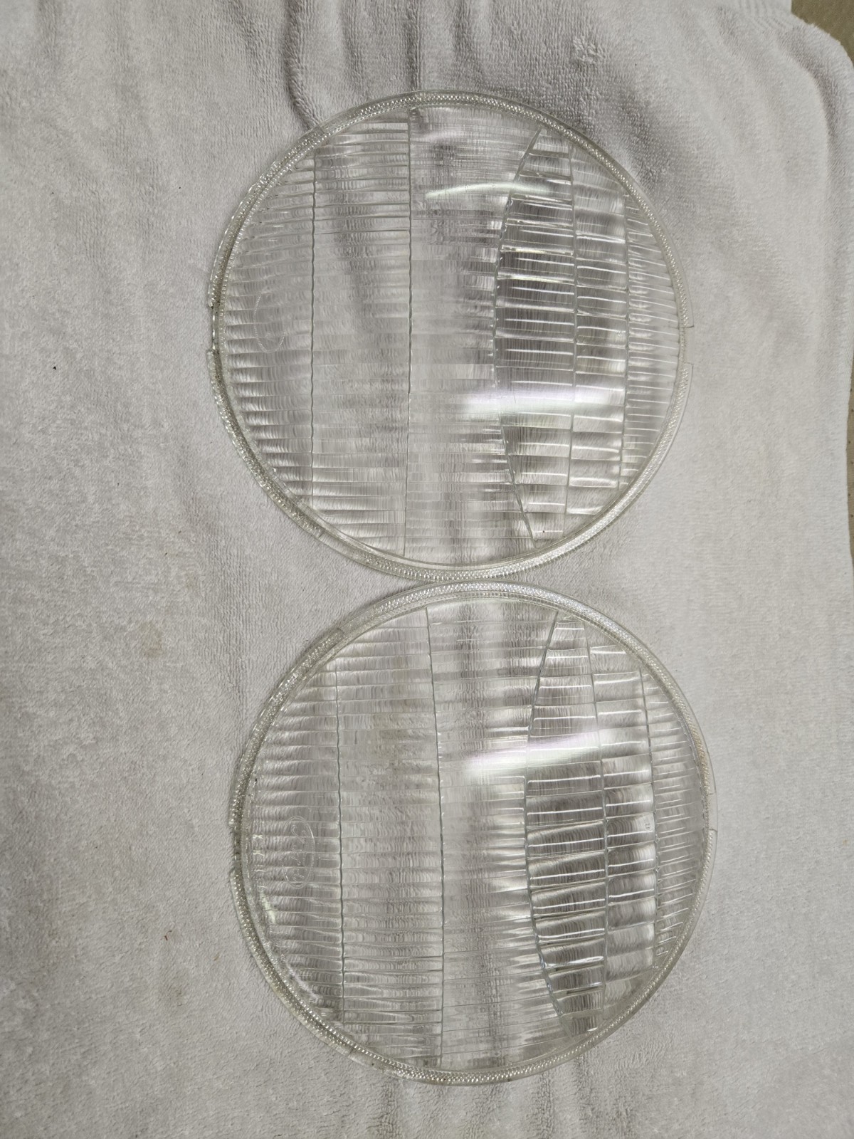 1933 1934 FORD TWO LITE HEADLIGHT LENSES FORD SCRIPT ORIGINAL FORD HEADLIGHTS 