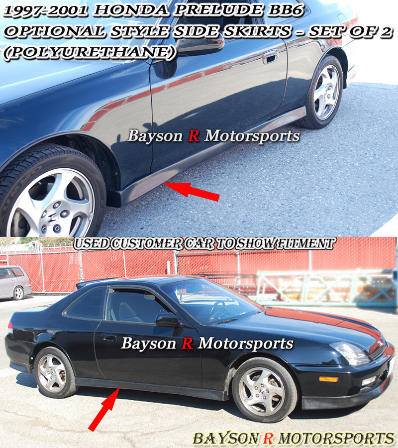 Fits 97-01 Honda Prelude OE Optional-Style Side Skirts (Urethane)