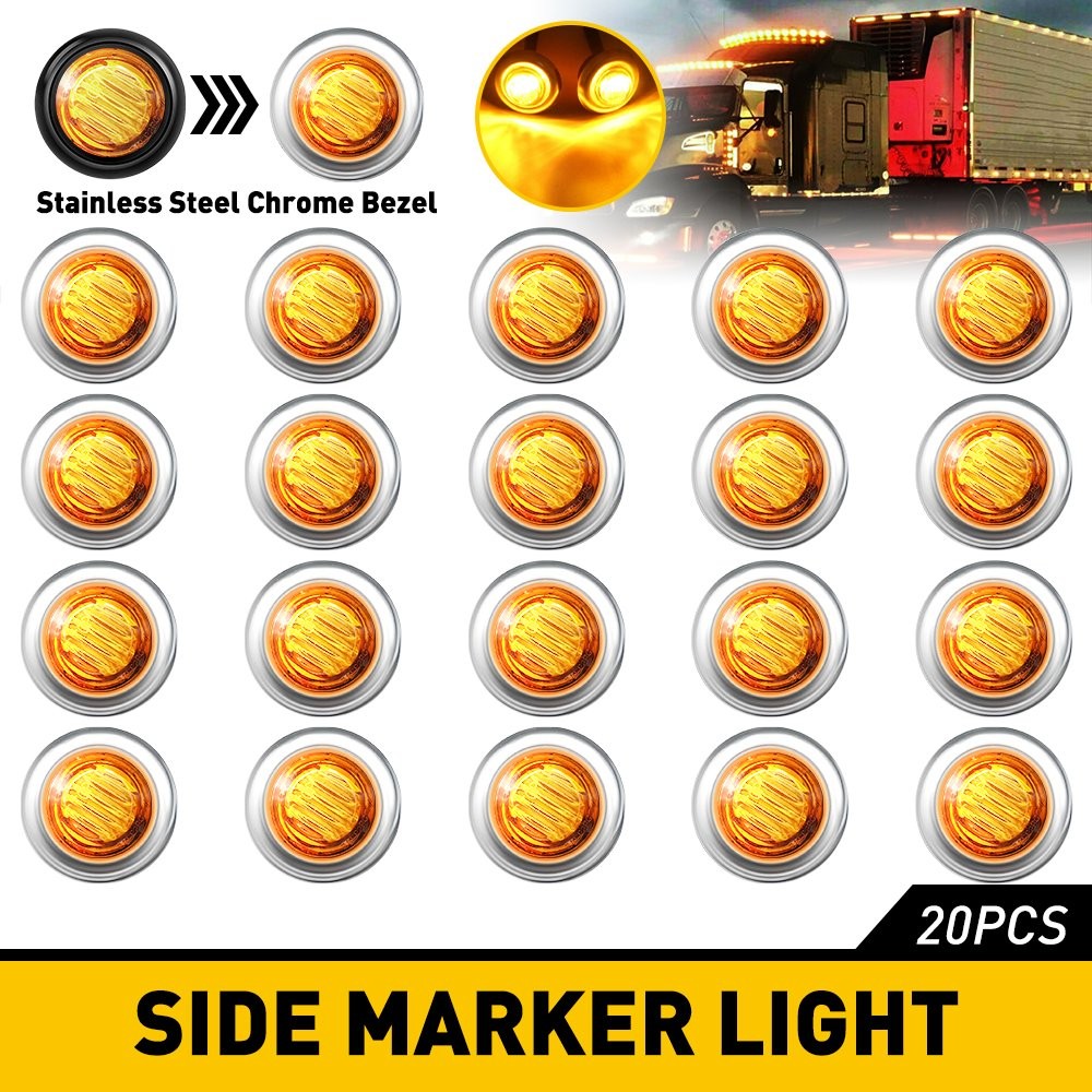 20/40/100pcs 3/4\Round LED Bullet Clearance Side Marker Light Fit Truck Trailer 20/40/100pcs 3/4\Round LED Bullet Clearance Side Marker Light Fit Truck Trailer
