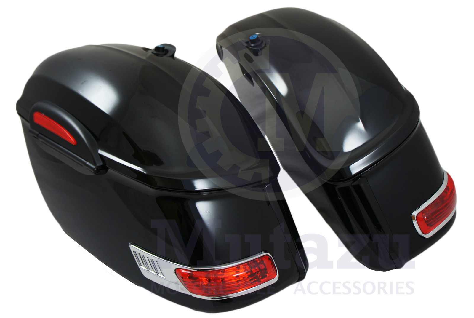 Mutazu Universal RS Motorcycle Hard Saddlebags Saddle Bags for Cruisers Baggers
