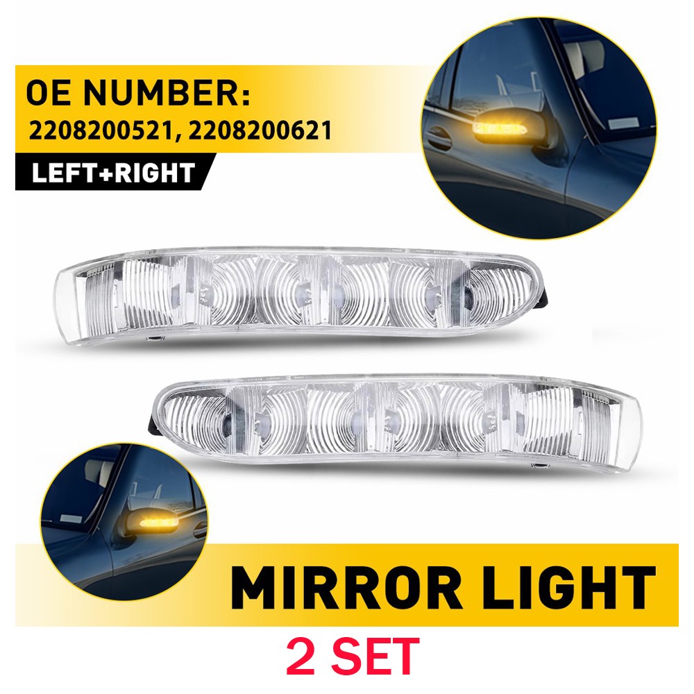 For 2001-2006 Benz CL55/65 AMG S65 AMG Clear Mirror Lights 4PCS Amber 2208200521