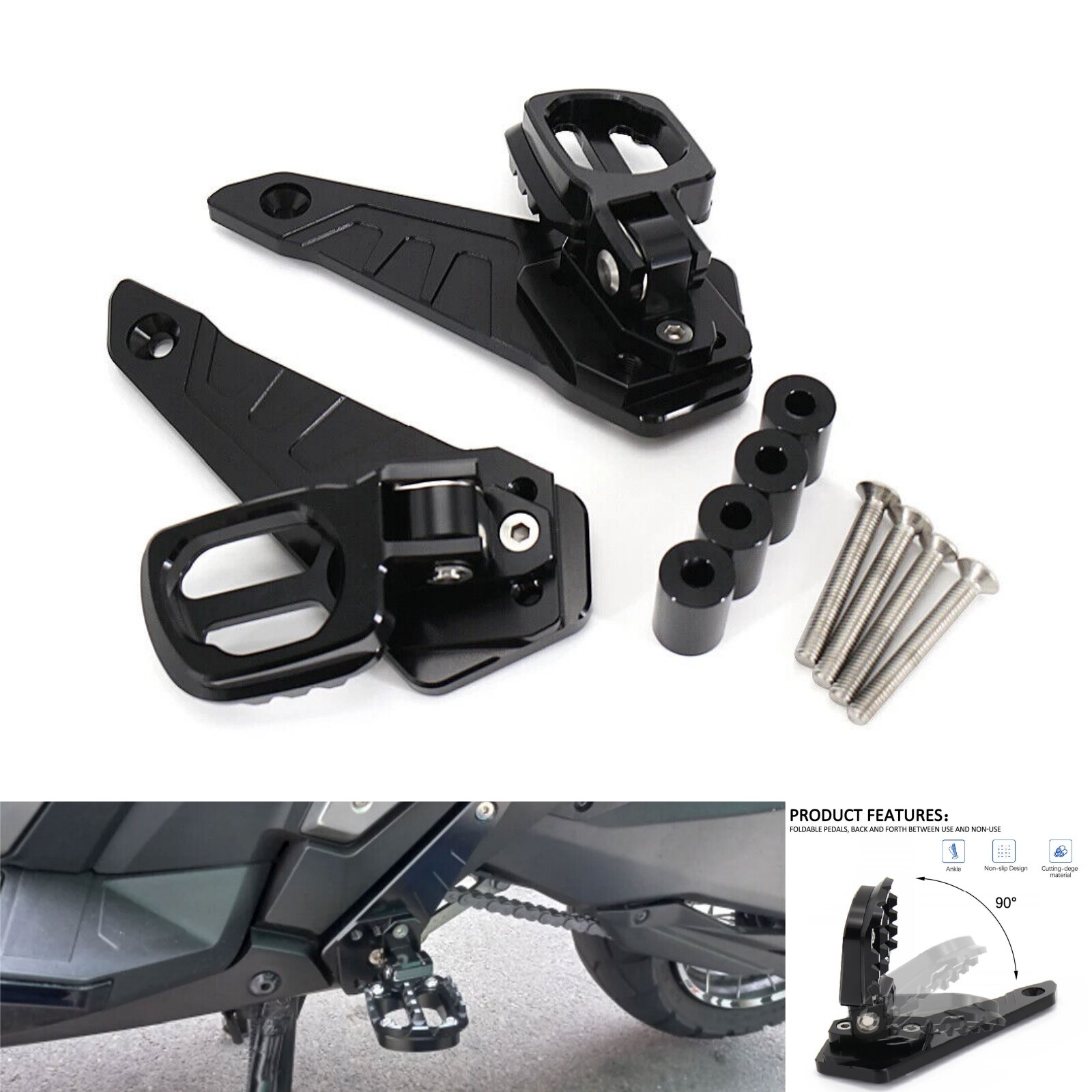 CNC Passenger Foot Pegs Folding Footrests For HONDA XADV 750 X-ADV 750 21-24 22 CNC Passenger Foot Pegs Folding Footrests For HONDA XADV 750 X-ADV 750 21-24 22