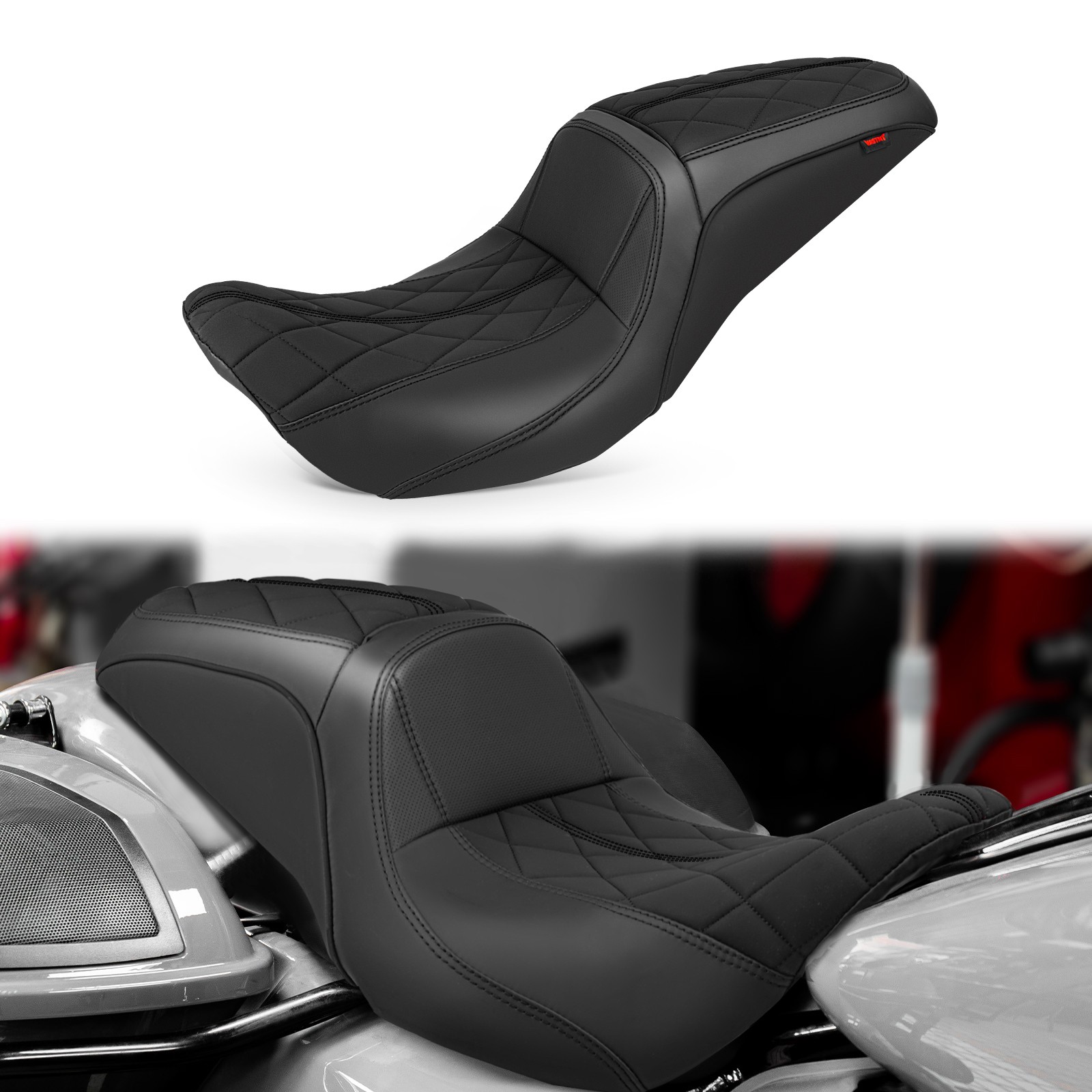 Rider Silica gel 1-Piece Full Set Front Rear Seat For Harley Road King 1997-2007