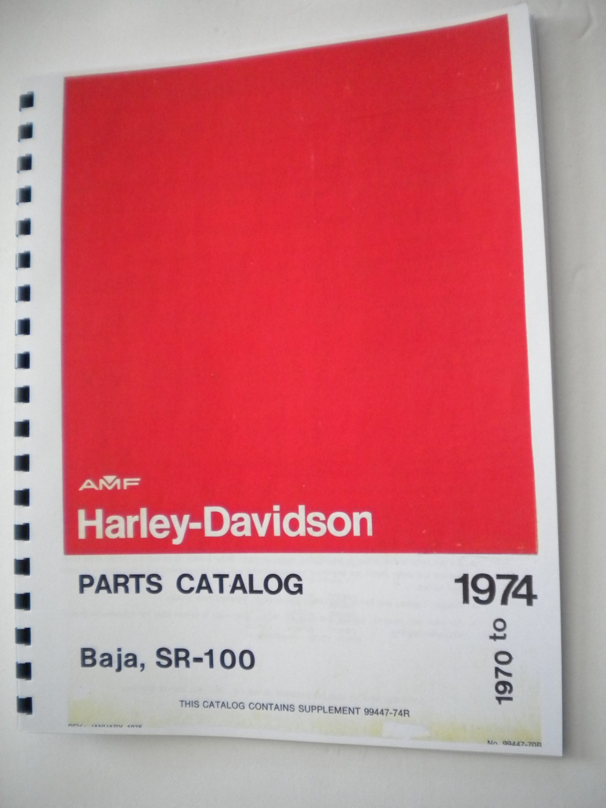 1970-1974 H-D Aermacchi Baja SR & MSR 100 Parts Manual-NEW