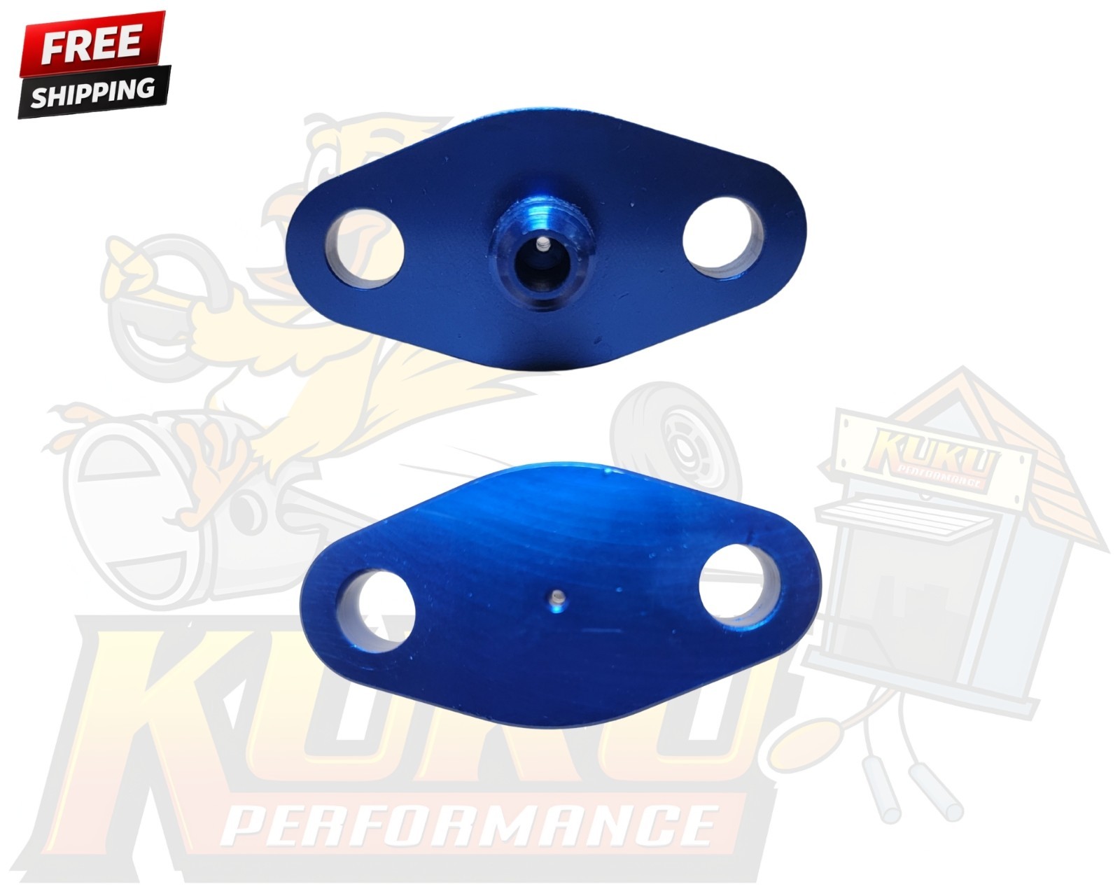 OBX T3 T4 Turbo Oil Feed Restrictor Flange -4AN .050 Orifice Blue