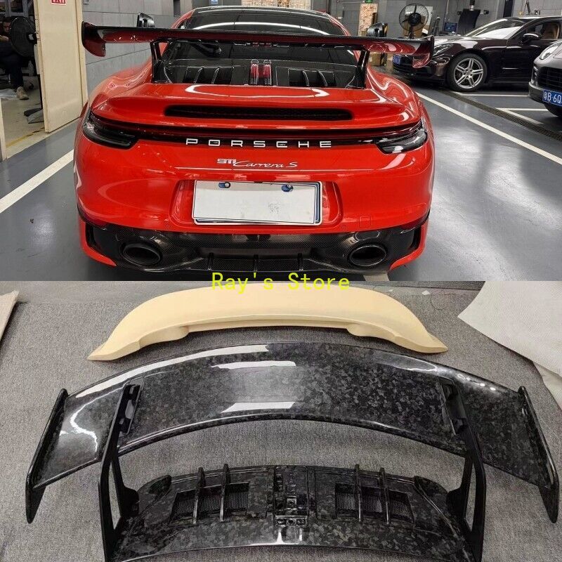 Forge Carbon Fiber Rear Trunk Spoiler Wing For Porsche 911 992 Carrera GT3 Style