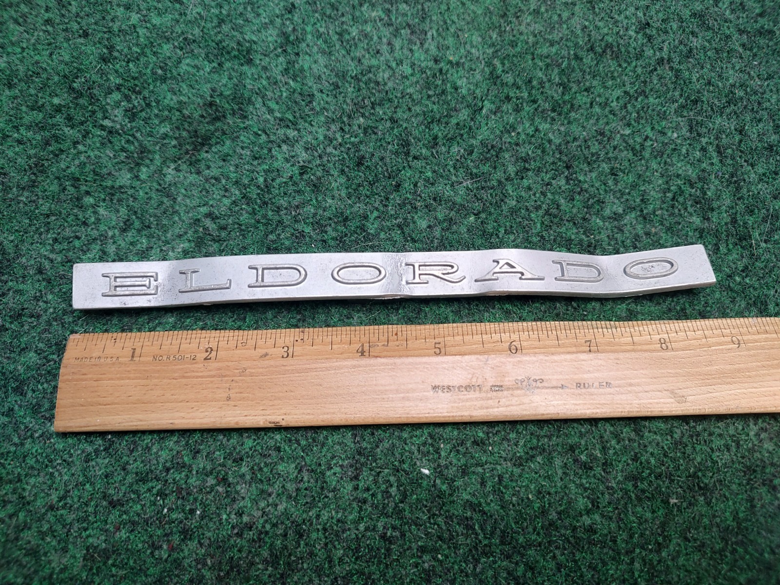 VINTAGE 1967-1970 CADILLAC ELDORADO DECKLID EMBLEM 1487798 TRUNK BADGE Bent 3S6