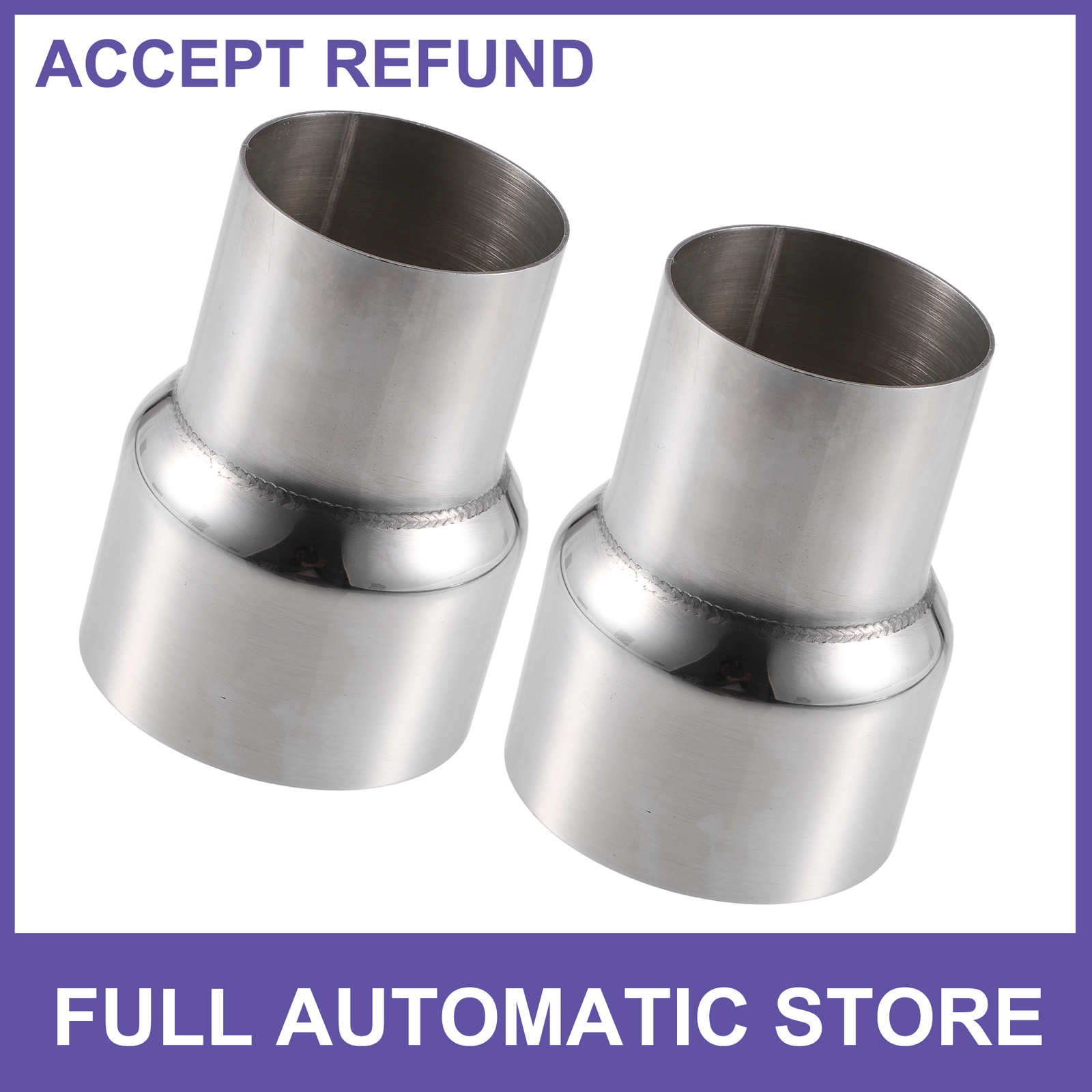TWO Exhaust Pipe Adapter Reducer Connector 2.25\ TWO Exhaust Pipe Adapter Reducer Connector 2.25\