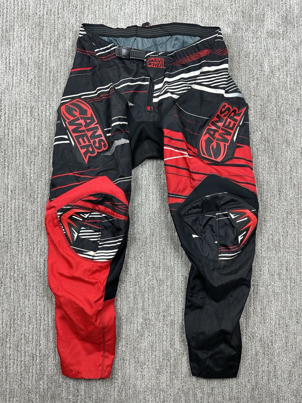 Answer Racing Men's Red Black And White 2013 Syncron Pants Mens Size 34