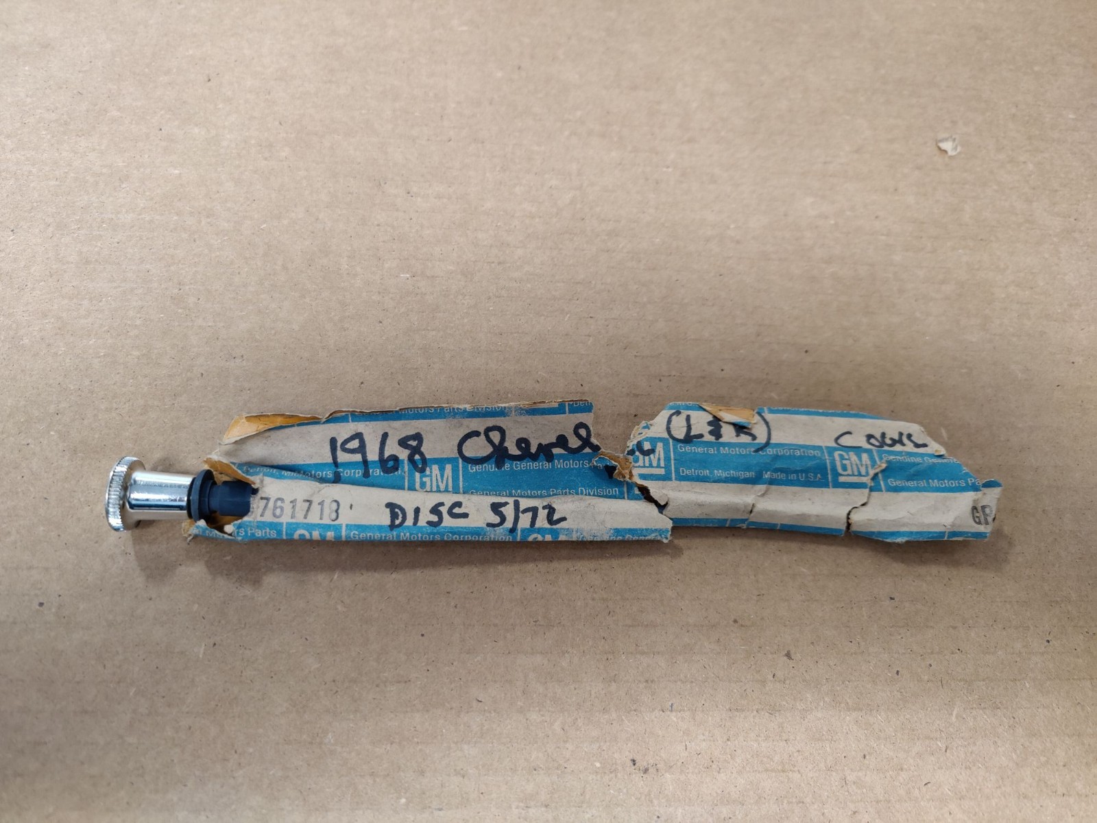 NOS OEM 1968-72 GM Passenger Outside Air Duct Vent Control Cable GM 8761718 NOS OEM 1968-72 GM Passenger Outside Air Duct Vent Control Cable GM 8761718