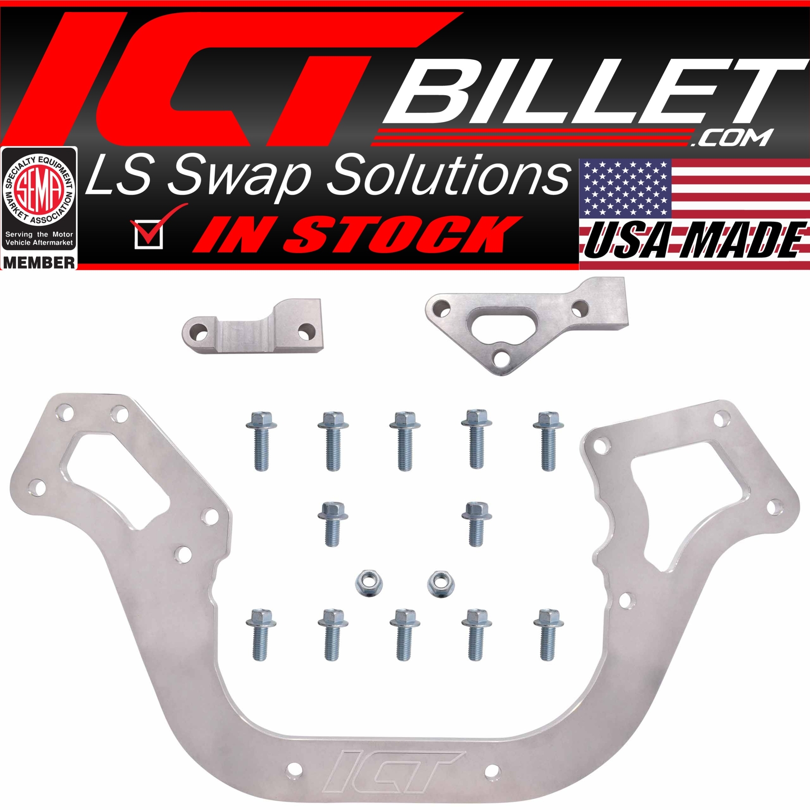LS Sprint Car Front Engine Plate 1pc Aluminum Chevy Motor Mount 19.5