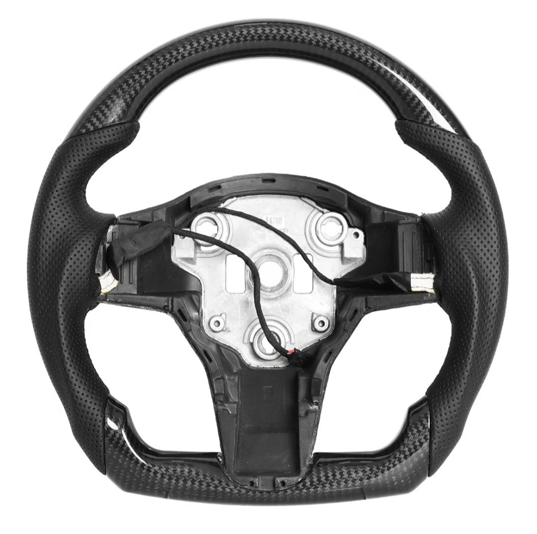 Carbon Fiber Heated Steering Wheel Tesla Model 3 2017-23 Model Y 2019-24 NEW