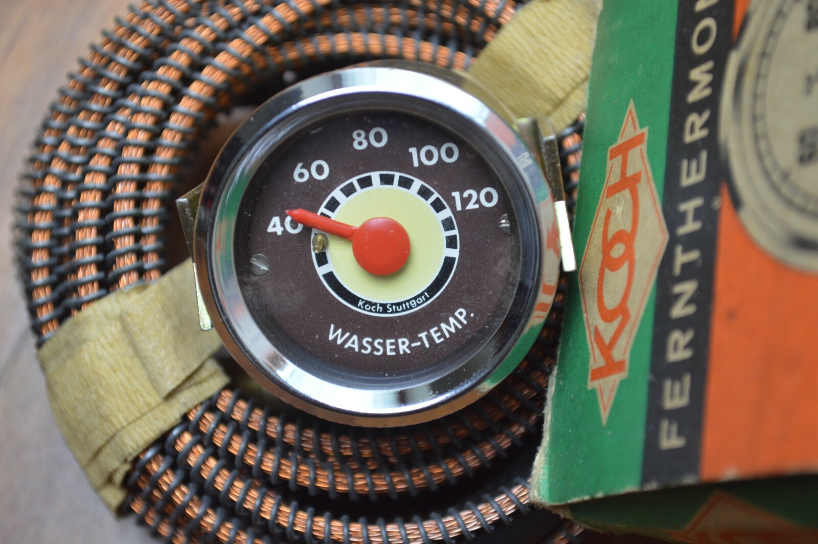 VTG NOS KOCH FERNTHERMOMETER WATER TEMPERATURE GAUGE Classic Racing MERCEDES BMW