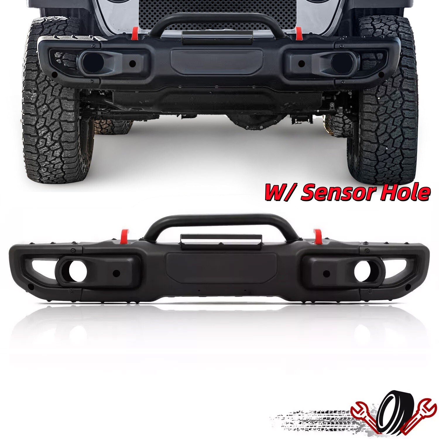 For Wrangler JL Rubicon / Gladiator 2018-2026 Steel Front Bumper Kit 10th Style