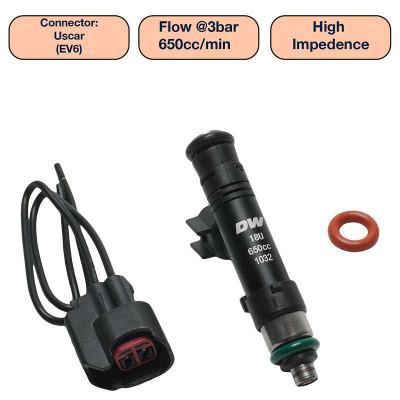 DeatschWerks DW650-60-14-14-1 Universal 650cc Fuel Injector DeatschWerks DW650-60-14-14-1 Universal 650cc Fuel Injector