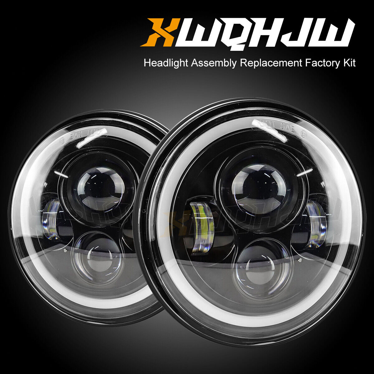 For 1967-1972 Chevy C10 Pair 7inch LED Headlights Round DOT Approved Hi/Lo Lamp