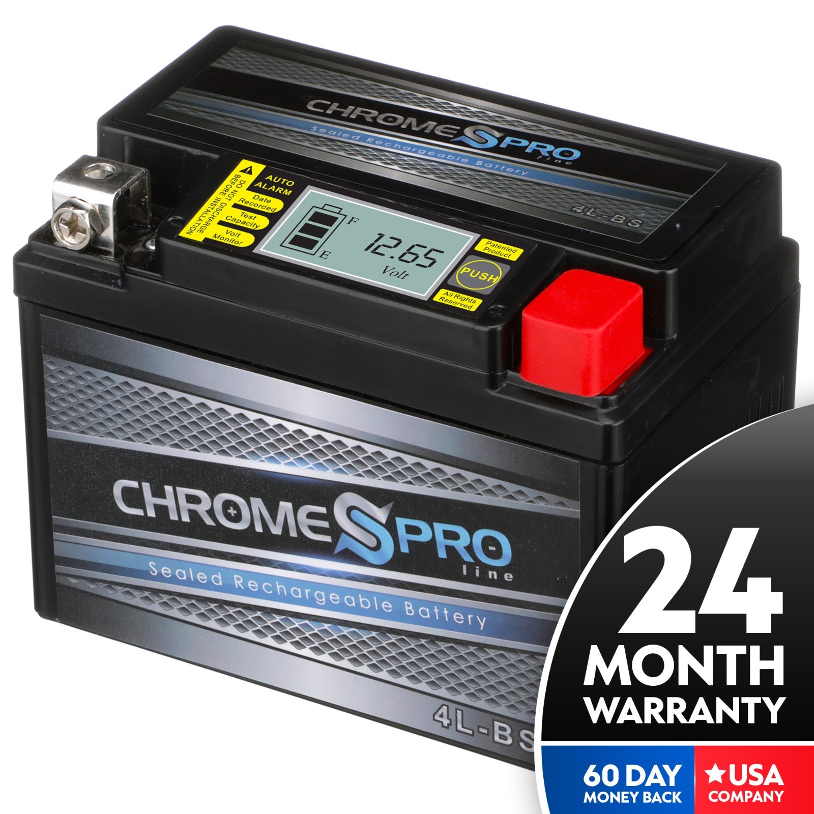 Chrome Pro YTX4L-BS Chrome Pro Series Rechargeable iGel Powersports Battery