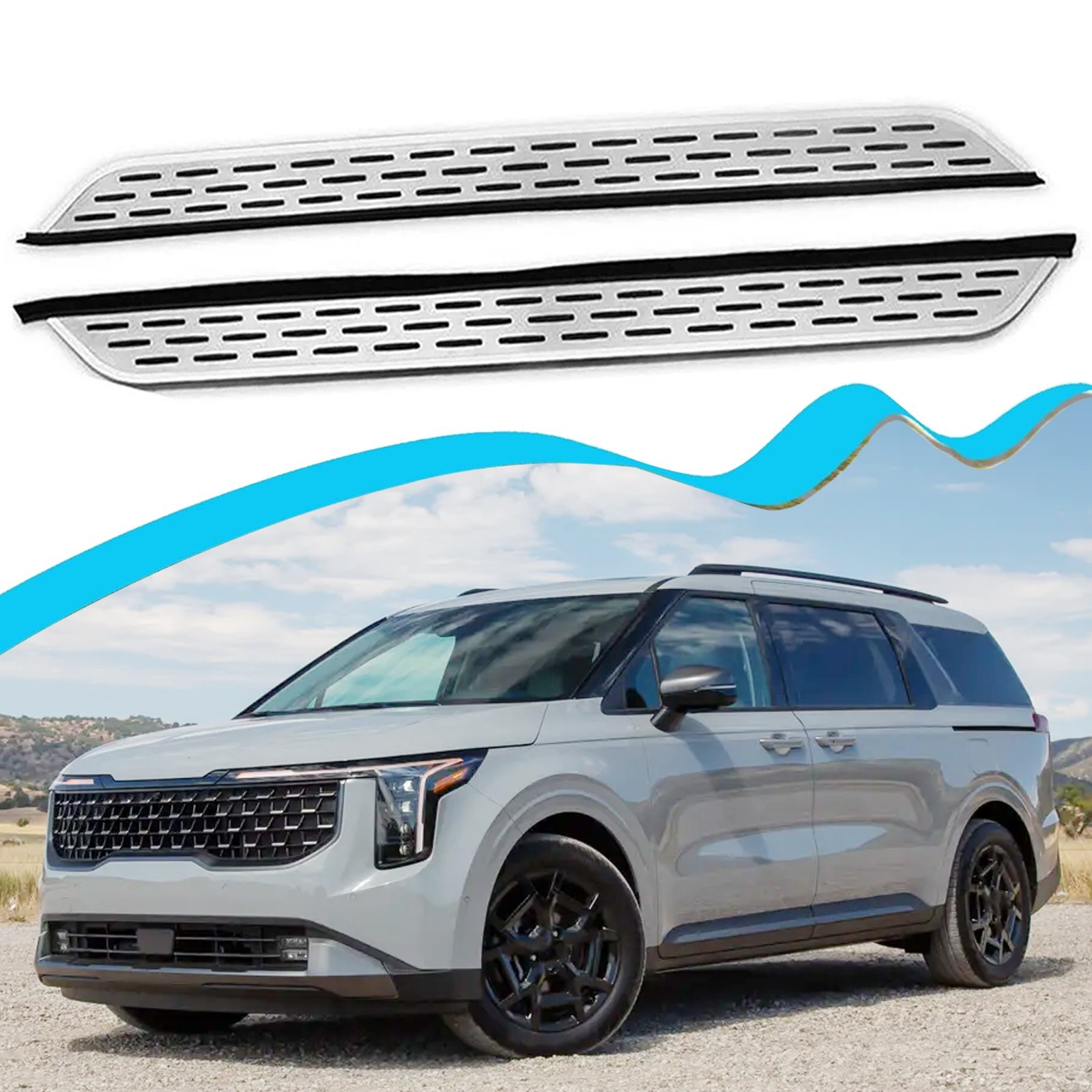 Alu Running Board Fits for Kia Carnival 2022-2025 2026 Side Step Pedal Nerf Bars Alu Running Board Fits for Kia Carnival 2022-2025 2026 Side Step Pedal Nerf Bars