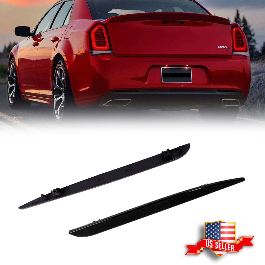 Euro SMOKE Lens Rear Bumper Reflectors Pair HEMI C S For 2015-2022 Chrysler 300